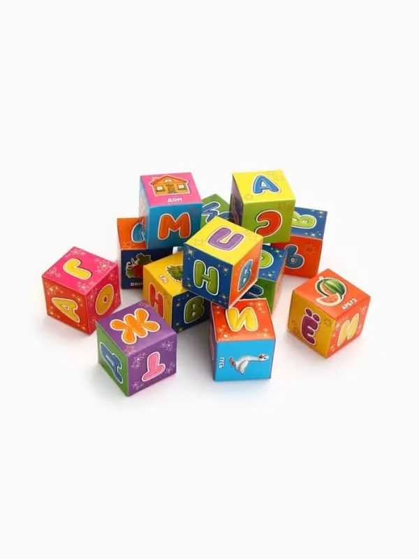Кубики «Азбука», по методике Монтессори, 12 шт., 3+ Кубики «Азбука», по методике Монтессори, 12 шт., 3+