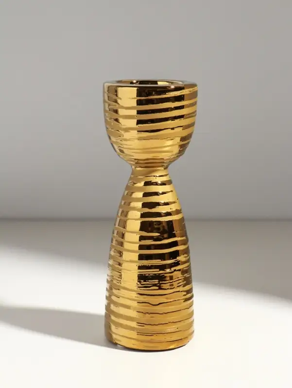Подсвечник на 1 свечу &laquo;Зебра&raquo;, d=4 см, золото, 6.5&times;6.5&times;18 см