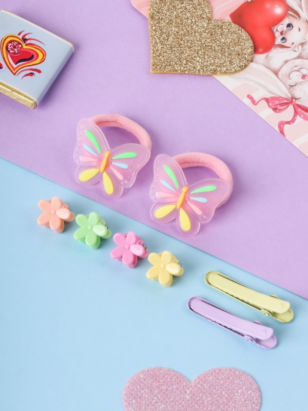 Набор для волос "Крошечка" (2 резинки, 2 зажима, 4 крабика) бабочка