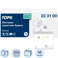 Бумага туалетная д/дисп Торк Премиум 2сл Т3 200л 40пач/уп_233100