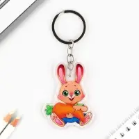 Брелок для ключей детский акриловый «Зайка», 3,5 х 10 см Брелок для ключей детский акриловый «Зайка», 3,5 х 10 см
