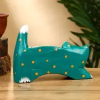 Календарь настольный «Кошка», 14×5.4×10 см, дерево, зелёный