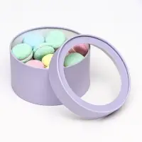 Набор 2 в 1 круглых коробок &laquo;Бледно-фиолетовый&raquo; с окном, 21&times;11 - 18&times;10 см