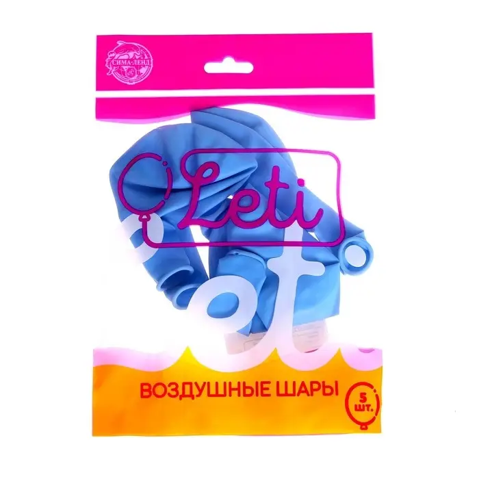 Воздушные шары латексные 12 Воздушные шары латексные 12", 5 шт., голубые