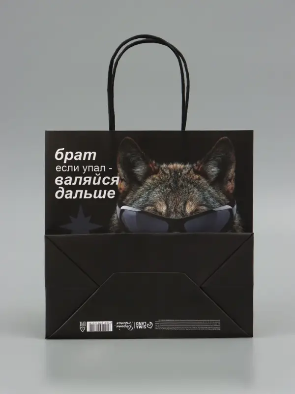 Пакет подарочный крафтовый &laquo;Брат&raquo;, 22&times;22&times;11 см