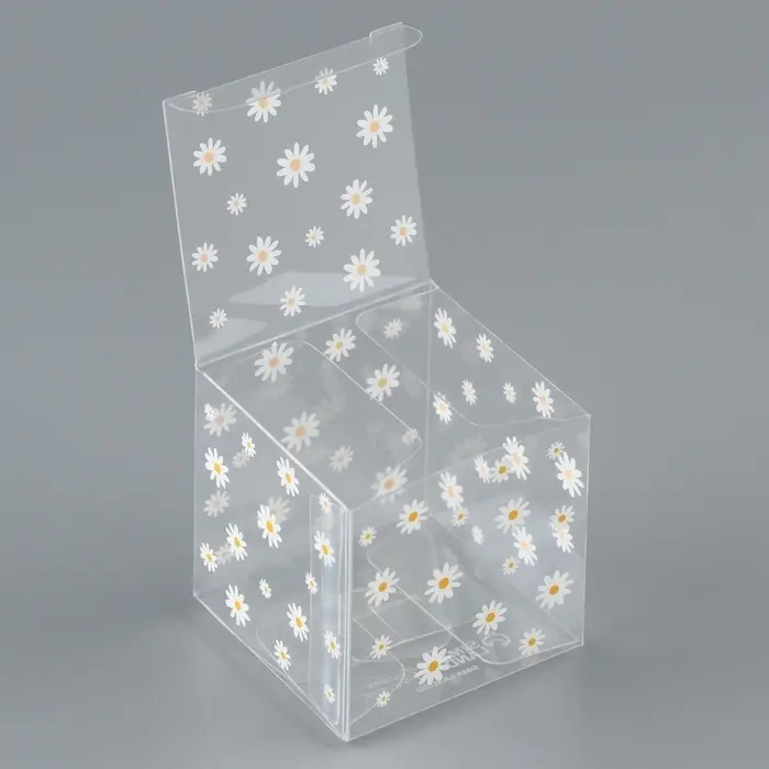 Коробка подарочная пластиковая, упаковка, «Ромашки», 5 х 5 х 5 см Коробка подарочная пластиковая, упаковка, «Ромашки», 5 х 5 х 5 см