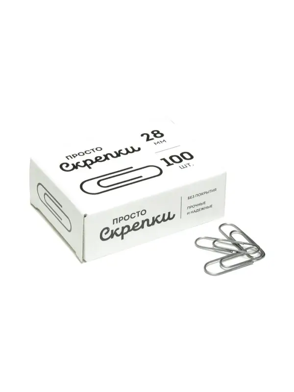 Скрепки канцелярские GLOBUS, 28 мм, 100 шт., без покрытия
