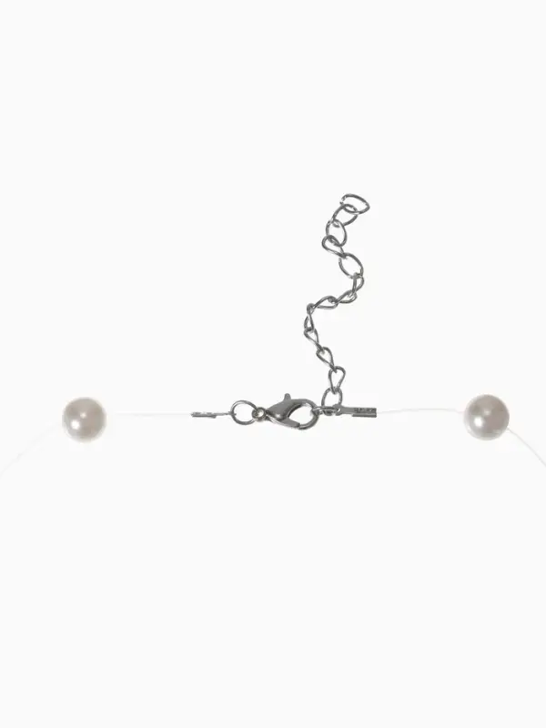 Бусы на леске &laquo;Жемчуг&raquo;, шар №8, белые в серебре, 30 см