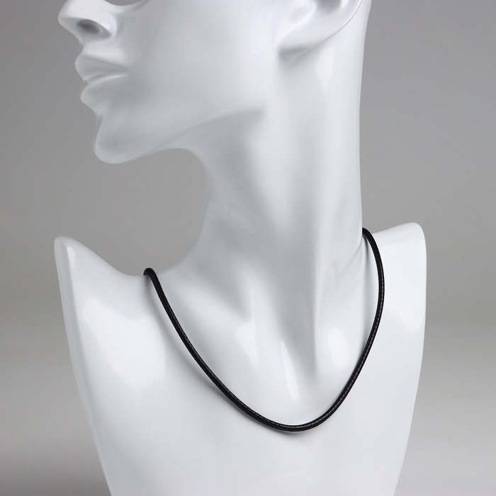 Корейская вощёная нить, 45 см, d=3 мм, цвет чёрный Корейская вощёная нить, 45 см, d=3 мм, цвет чёрный