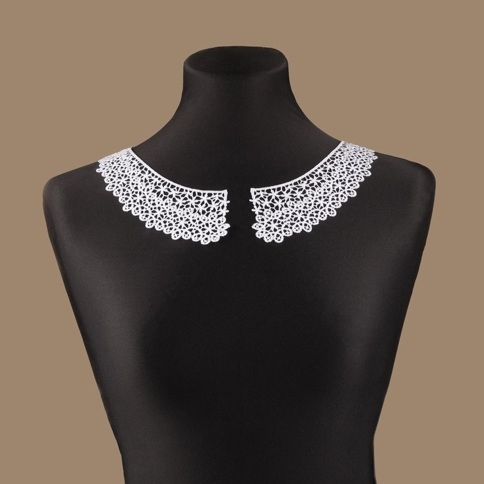 Воротник пришивной, гипюровый, 21 × 6 см, цвет белый Воротник пришивной, гипюровый, 21 × 6 см, цвет белый