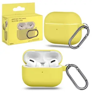 Чехол для AirPods Pro Hang Silicone Сase с карабином Yellow