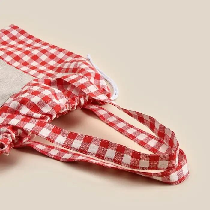 Сумка шоппер SL HOME Red cage, 50&times;50 см, 100% лён, 150 г/м2