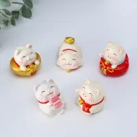Сувенир полистоун "Манэки-нэко" набор 5 шт 4х4х4,5 см