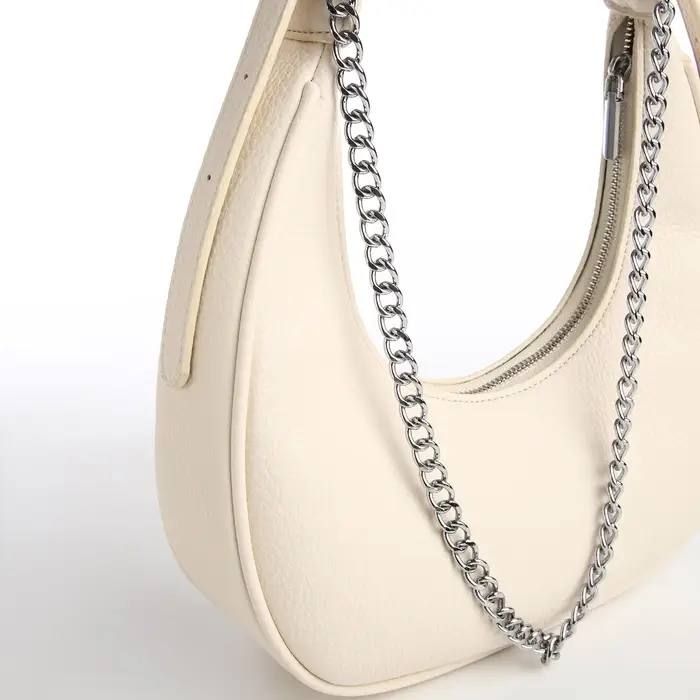 Сумка женская багет TEXTURA на молнии, 28&times;7&times;26 см, молочная