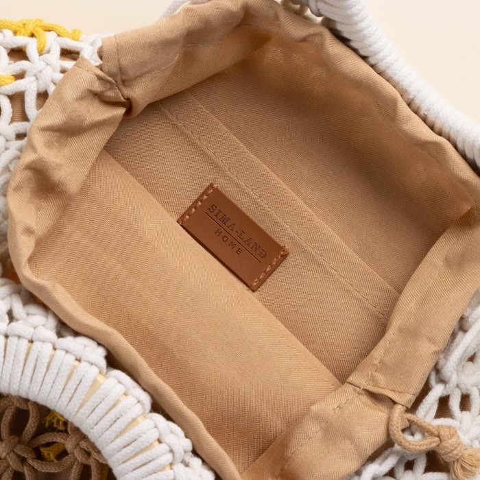Сумка женская SL Home, ручное плетение, хлопок, кольцо 14,5 см, 30×45 см Сумка женская SL Home, ручное плетение, хлопок, кольцо 14,5 см, 30×45 см