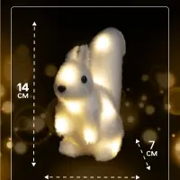 Светодиодная фигура &laquo;Белочка&raquo; 7&times;14&times;5 см, флок, от батареек CR2032&times;2, свечение тёплое белое