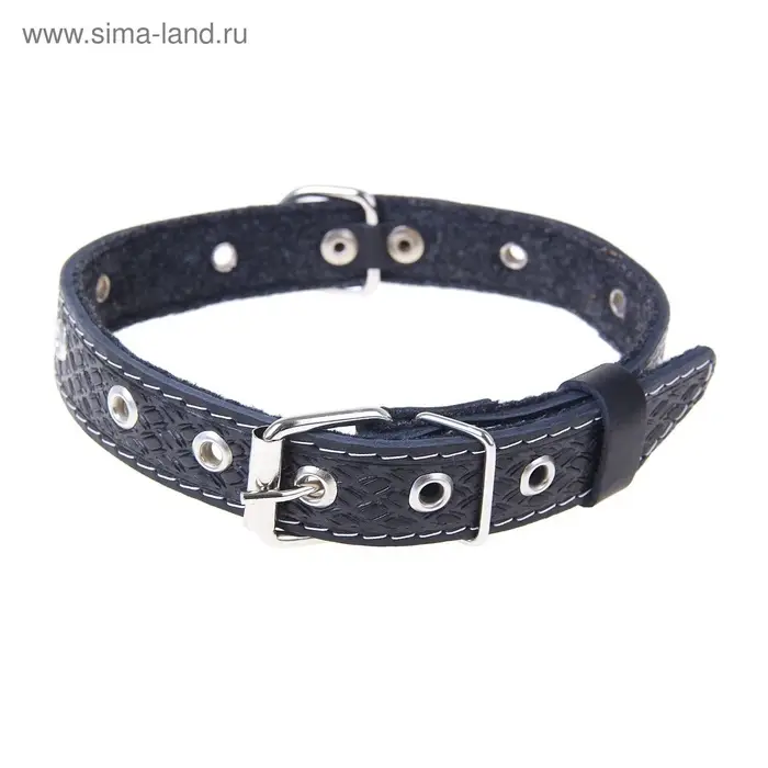 Ошейник кожаный тисненый на фетре, 54&times;2.5 см, безразмерный, микс цветов