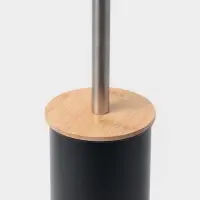 Ёршик для унитаза с подставкой SAVANNA BAMBOO, 9.5&times;38 см, чёрный