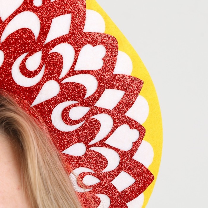 Кокошник карнавальный «Варвара-краса» из фетра, с блёстками Кокошник карнавальный «Варвара-краса» из фетра, с блёстками