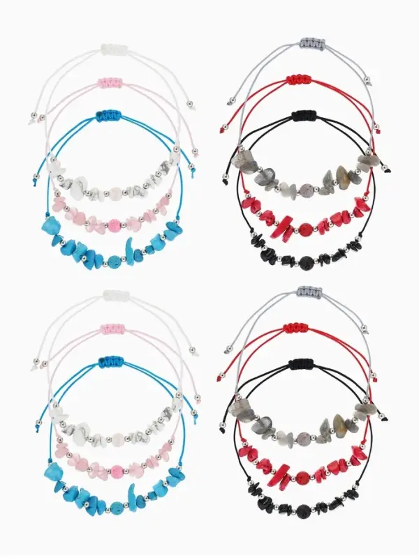 Браслет под натуральный камень &laquo;Крошка&raquo; с бусиной №8, цвет МИКС