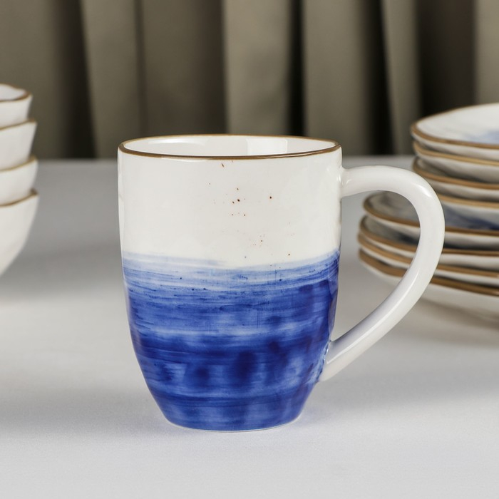 Набор фарфоровой посуды Доляна «Космос», 16 предметов: 4 тарелки d=21 см, 4 тарелки d=27,5 см, 4 миски d=13 см, 4 кружки 400 мл, цвет синий Набор фарфоровой посуды Доляна «Космос», 16 предметов: 4 тарелки d=21 см, 4 тарелки d=27,5 см, 4 миски d=13 см, 4 кружки 400 мл, цвет синий