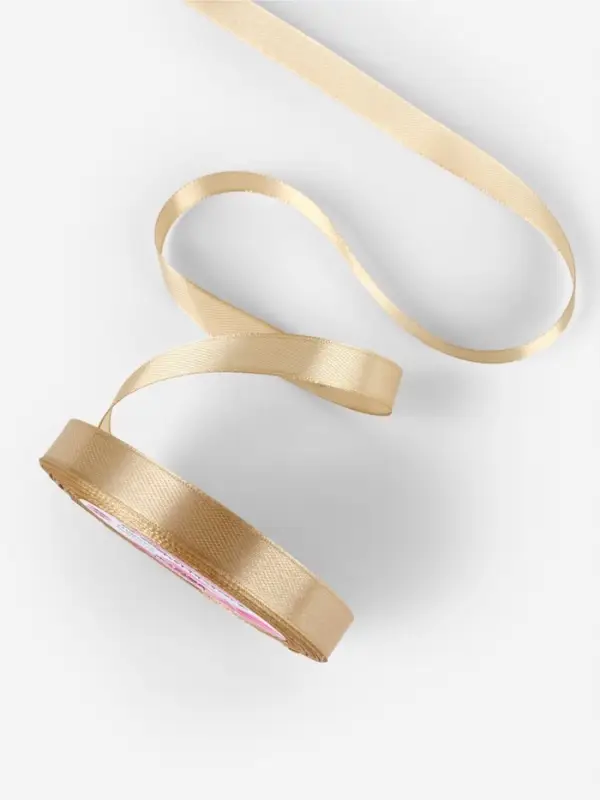 Лента атласная, 12 мм, 23±1 м, тёмно-бежевая №123 Лента атласная, 12 мм, 23±1 м, тёмно-бежевая №123