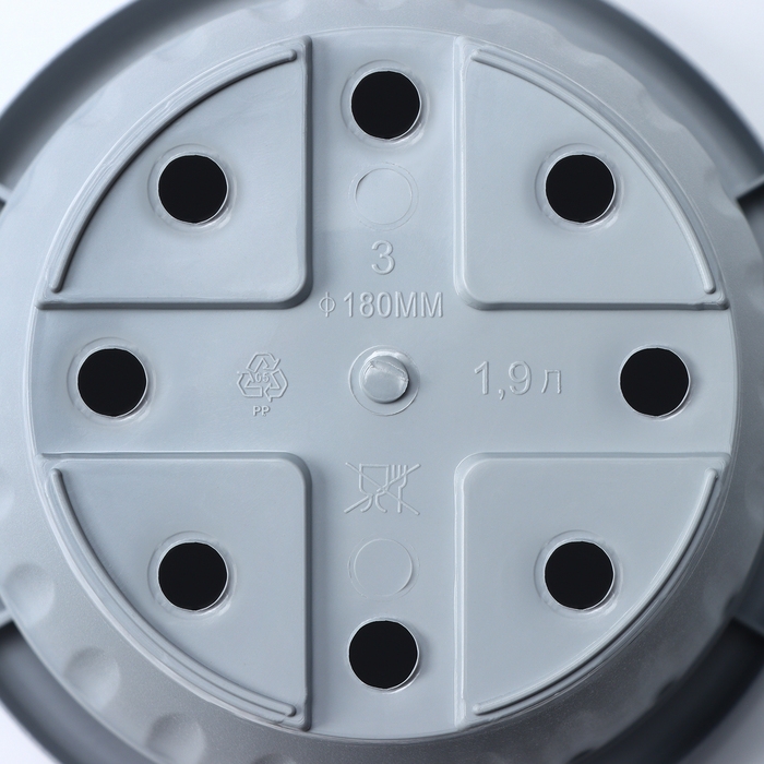 Горшок для цветов с поддоном «Сильвер ЭКО», 1.9 л, d=18 см, цвет светло-серый