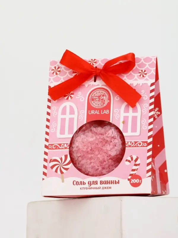 Соль для ванны, 200 г, аромат клубничный джем, URAL LAB Соль для ванны, 200 г, аромат клубничный джем, URAL LAB