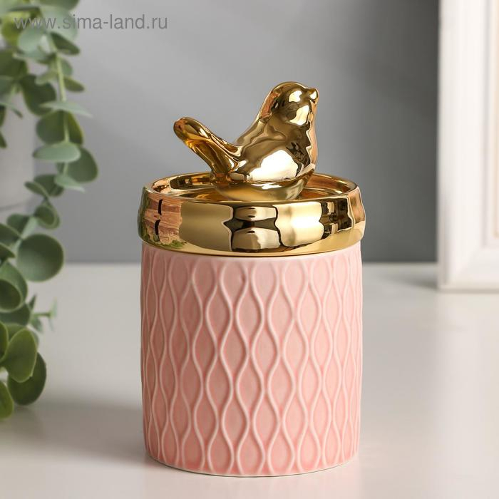 Шкатулка керамика Шкатулка керамика "Золотая птичка" 13х7,5х7,5 см