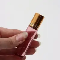 Флакон стеклянный для парфюма, с металлическим роликом, 10 мл, розовый