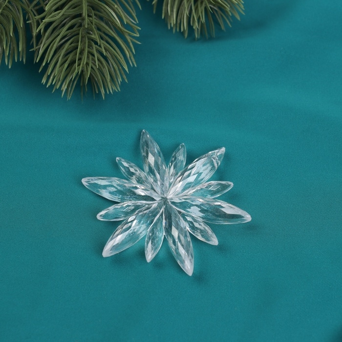 Украшение ёлочное Украшение ёлочное "Снежинка сияние" (набор 3 шт) 6х6 см, прозрачный