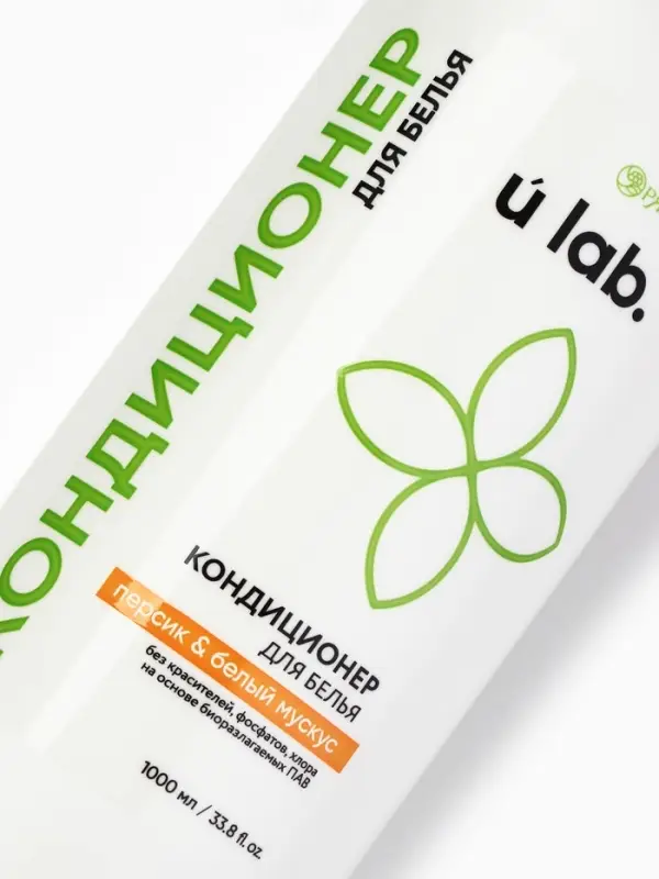 Кондиционер для белья, аромат персик и белый мускус, 1000 мл, ULAB