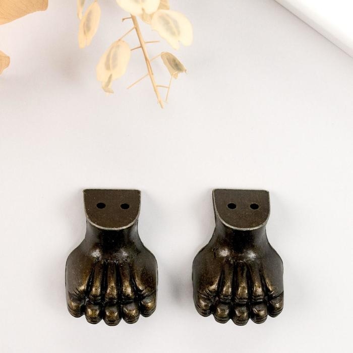 Уголок (ножка) для шкатулки Уголок (ножка) для шкатулки "Лапа" набор 2 шт бронза 3х1,7 см