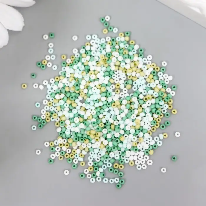 Бисер стекло 11/0  Бисер стекло 11/0 "Матовый. Меланж зелёный" 10 гр