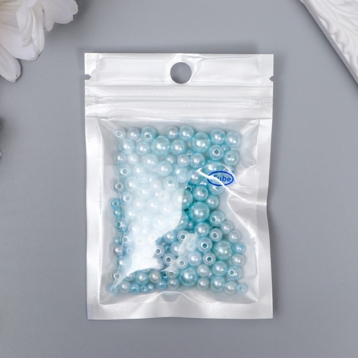 Бусины для творчества пластик Бусины для творчества пластик "Круглые. Голубое небо" d=3-8 мм, набор 10 гр