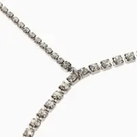 Цепочка на бедро бодичейн со стразами, цвет белый в серебре
