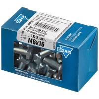 Болт DIN933 с шестигр. головкой оцинк.М6х16 (100 шт/уп) Zitar (105200)