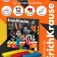 Пластилин 12 цветов ErichKrause &laquo;Ну, Погоди! Каникулы&raquo;, со стеком
