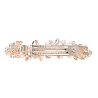 Заколка-автомат для волос &laquo;Джоззи&raquo;, жемчуг листочки, 9 см, золото