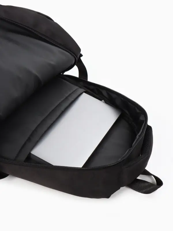 Рюкзак школьный, 2 отделения, 5 карманов, 33&times;17&times;47 см, чёрный