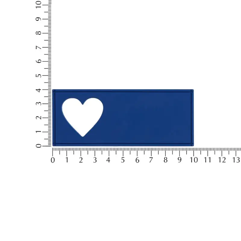 Лейбл из ПВХ с вырубкой «Сердце», синий