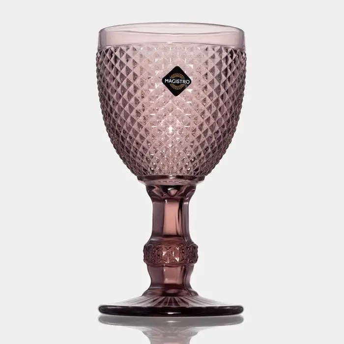 Бокалы для вина Magistro &laquo;Вилеро&raquo;, 280 мл, 8&times;15.5 см, набор 2 шт., стекло, розовые