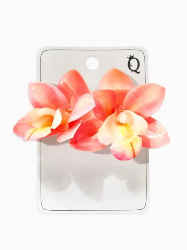 Серьги &laquo;Цветы Орхидеи&raquo;, розовые