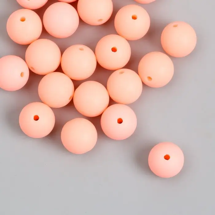 Бусины для творчества пластик "Нежно-розовый" матовые d=1,2 см набор 20 гр