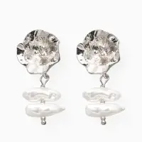 Серьги жемчуг "Цветы кувшинки", цвет белый в серебре Серьги жемчуг "Цветы кувшинки", цвет белый в серебре