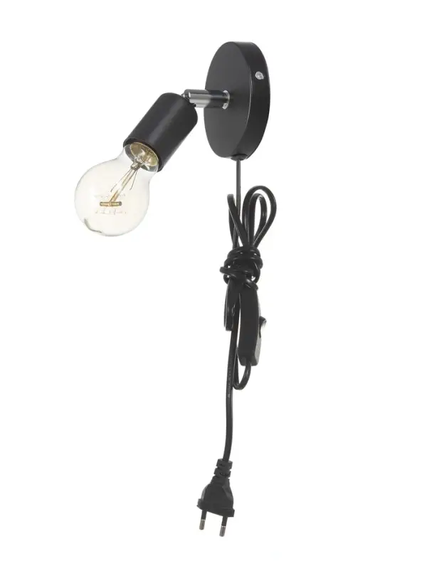 Спот &laquo;Дарни&raquo; с проводом и выключателем Е27 40 Вт чёрный 10&times;10&times;10-160 см