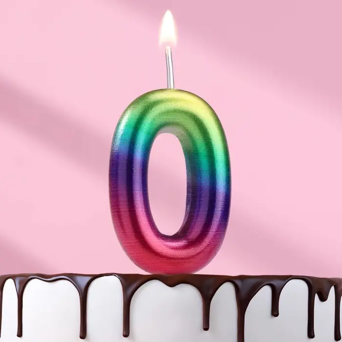 Свеча в торт «Цифра 0», 6 см Свеча в торт «Цифра 0», 6 см