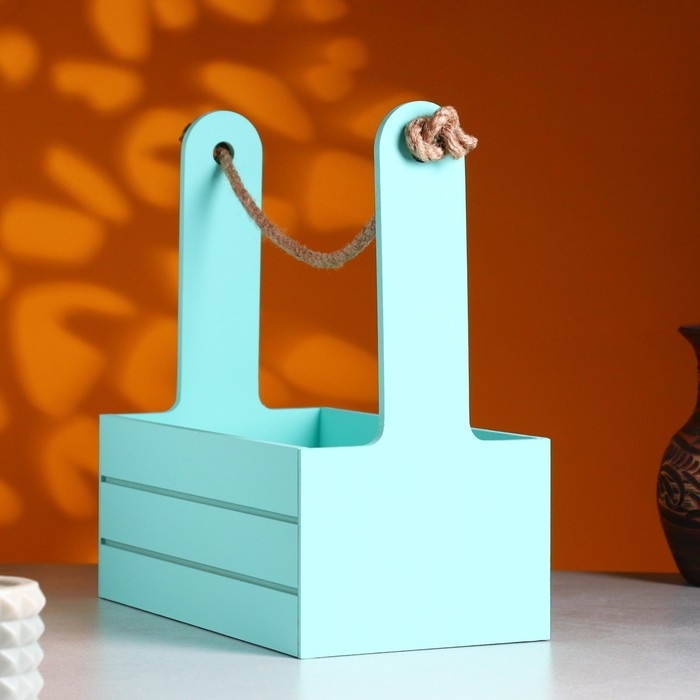 Ящик - кашпо деревянный 25х15х30  Ящик - кашпо деревянный 25х15х30 "Любимой Маме" Мятный