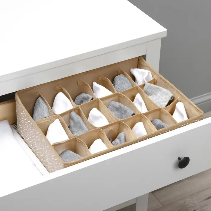 Органайзер для хранения белья Доляна Points, 18 ячеек, 35&times;30&times;12 см, бежевый