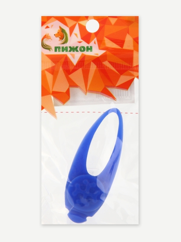 Световой маячок на ошейник/поводок с 3 режимами свечения  Световой маячок на ошейник/поводок с 3 режимами свечения "Лапка", 3,2 см, силикон, синий